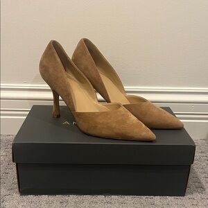Ann Taylor Women's Pointed-Toe Suede Pumps in Tan